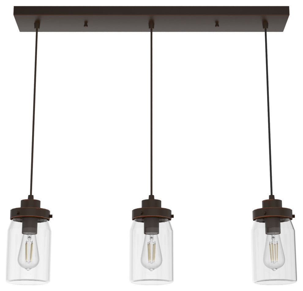 Hunter Devon Park Onyx Bengal 3 Light Linear Cluster Ceiling Light Fixture