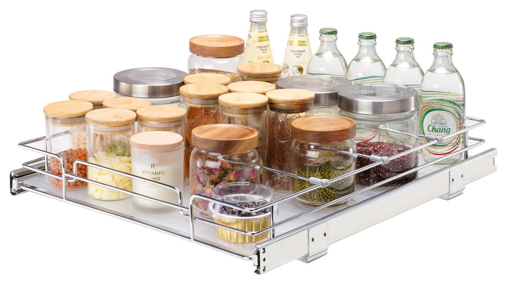VEVOR Pull Out Cabinet Under Sink Organizer 14x21" Wire Drawer Basket