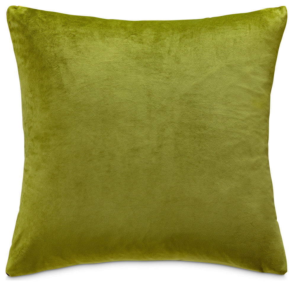 Re-nue Larkin 19" Square Velvet Pillow, Set of 2, Olive Green