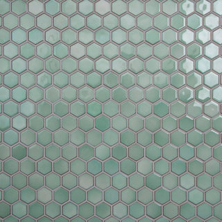 Hudson Due 2" Hex Mint Green Porcelain Floor and Wall Tile