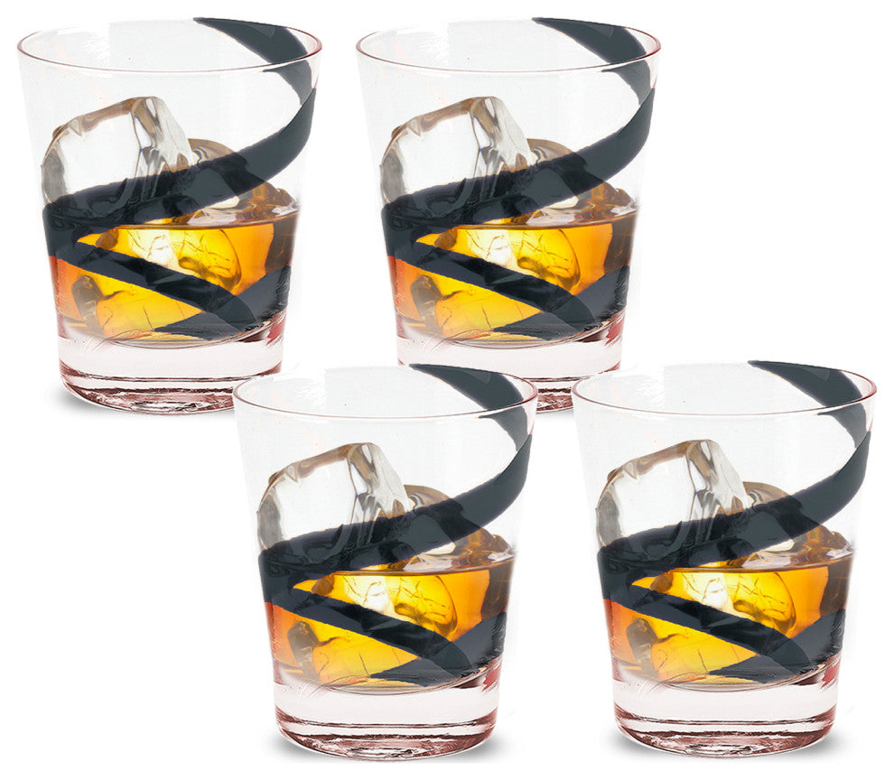 Crazy Rocks, Set of 4, Black