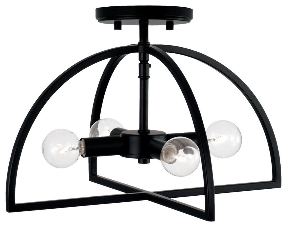 Capital Lighting 248841 Lawson 4 Light 15"W Semi-Flush Ceiling - Matte Black