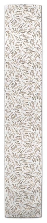 Greige Leaves 16x72 Poly Twill Table Runner