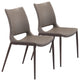 Set of Two Gray Faux Leather and Espresso Mod Ergo Dining Chairs
