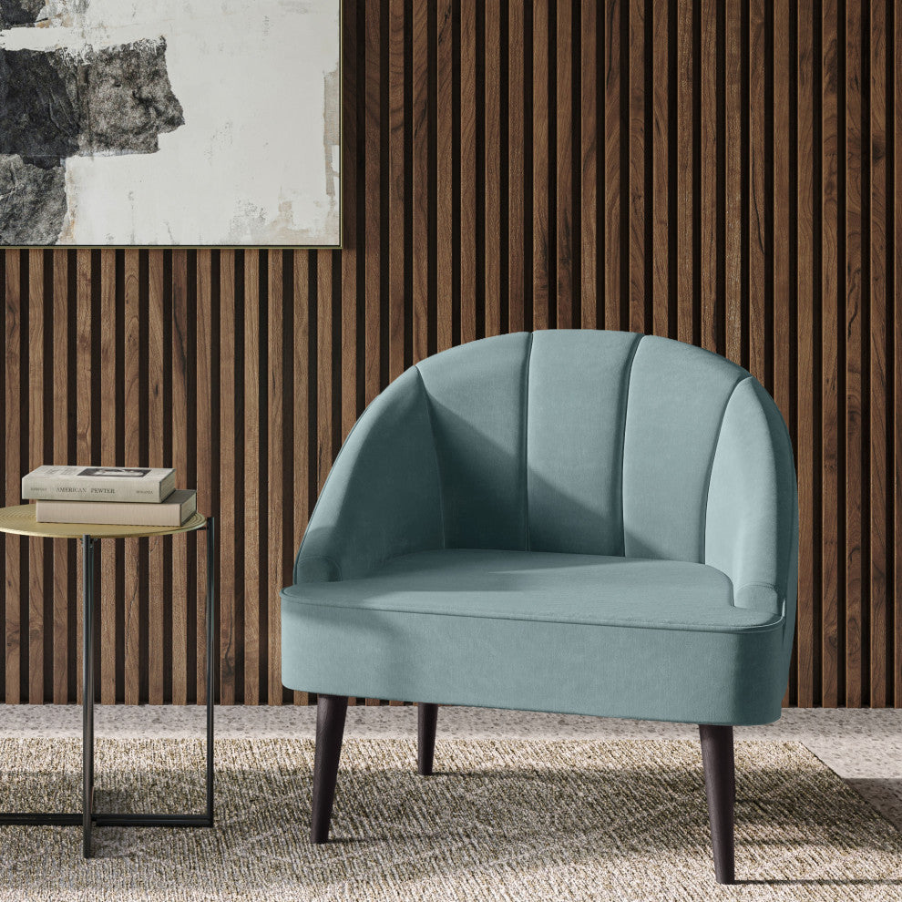 Harrah Accent Chair, Velvet fabric, Seafoam Blue