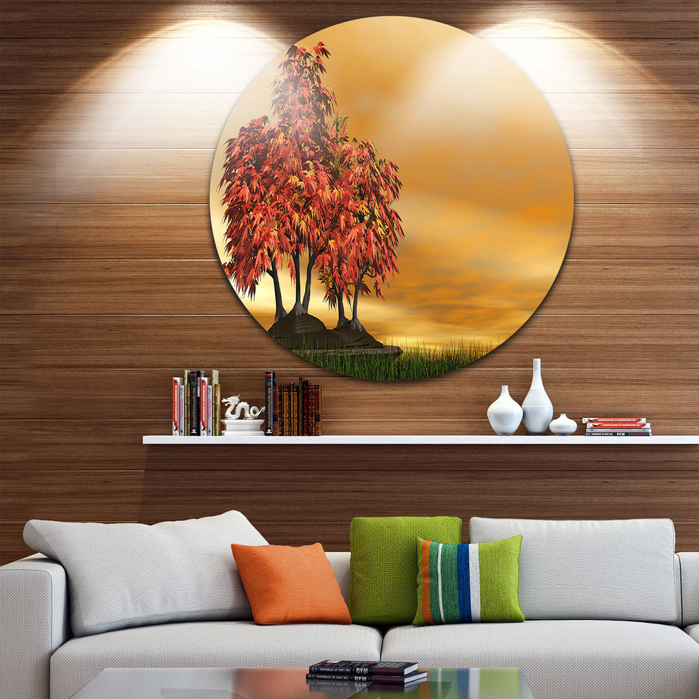 Bonsai Landscape, Photography Disc Metal Artwork, 11"