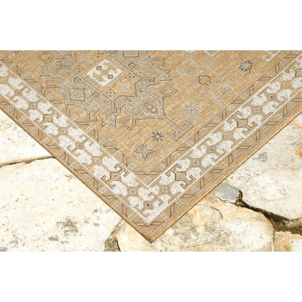 Carmel Kilim Indoor/Outdoor Rug, Sand, 4'10"x7'6"