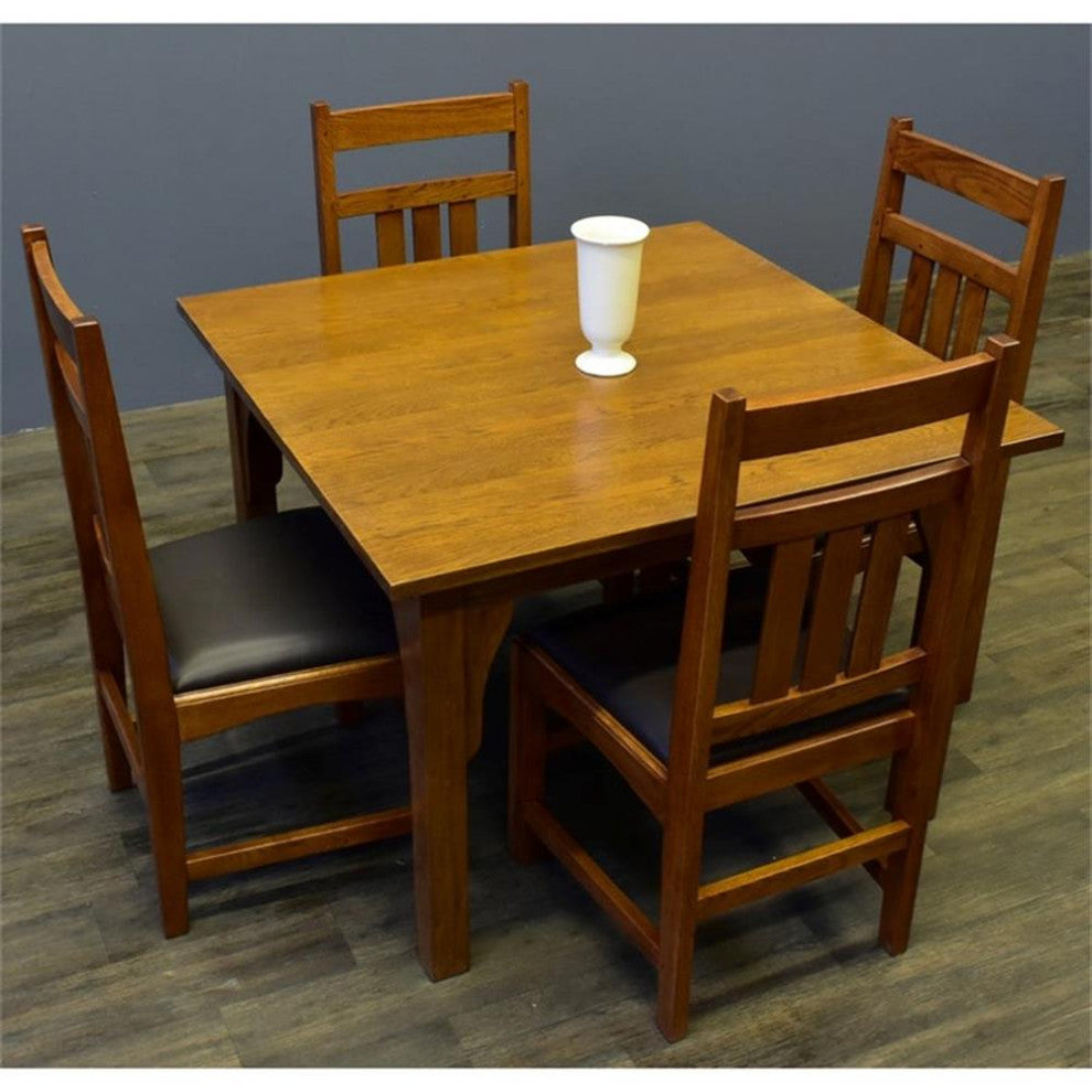 Crafters and Weavers Mission Style White Oak Square Dining Table