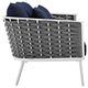 White Navy Stance 6 Piece Outdoor Patio Aluminum Sectional Sofa Set