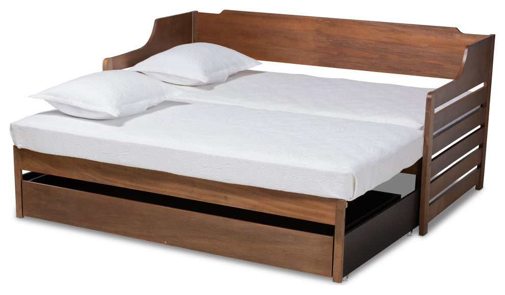 Norwood Modern Farmhouse Expandable Daybed, Walnut Effect