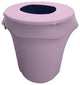 LA Linen Stretch Spandex Trash Can Cover, 32 gal. Round, Lilac