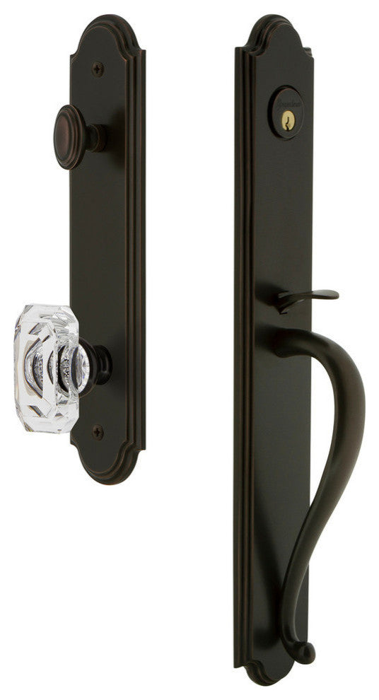 Arc 1-Piece Dummy Handleset, S Grip and Baguette Clear Crystal Knob, 848383