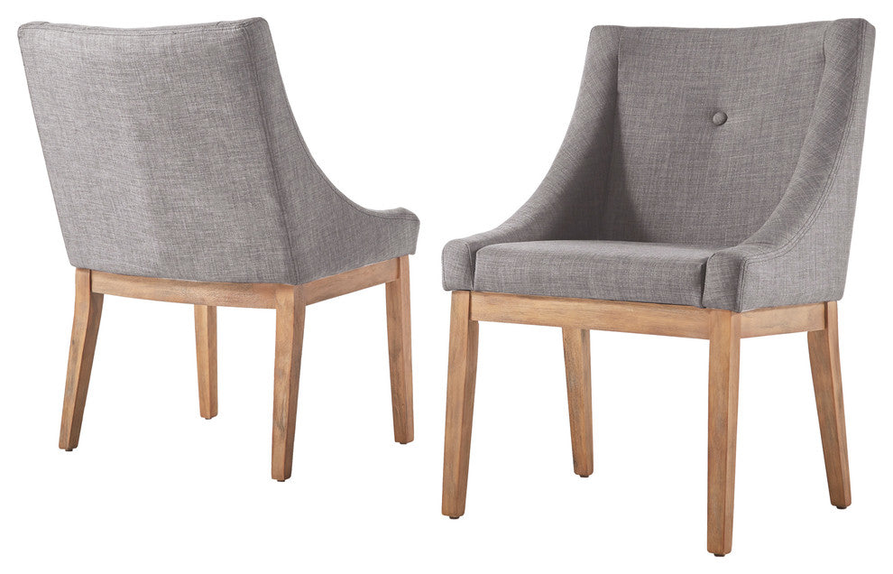 Keighley Button Tufted Dining Chair, Set of 2, Grey