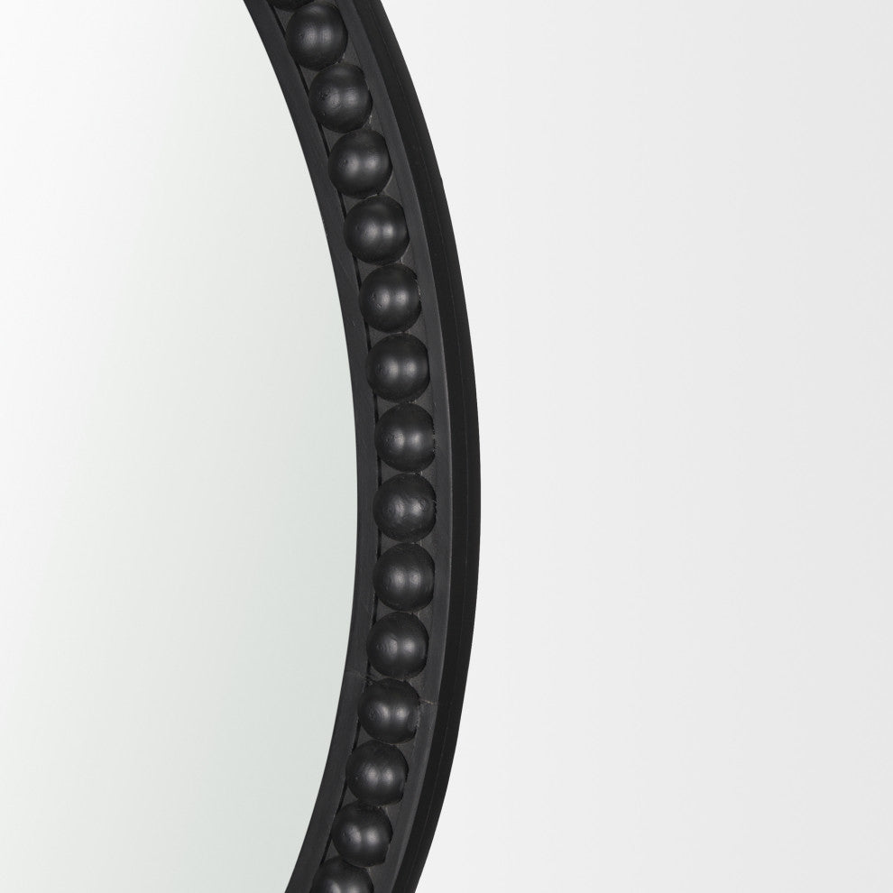 Roan Black Wood Beaded Wall Mirror