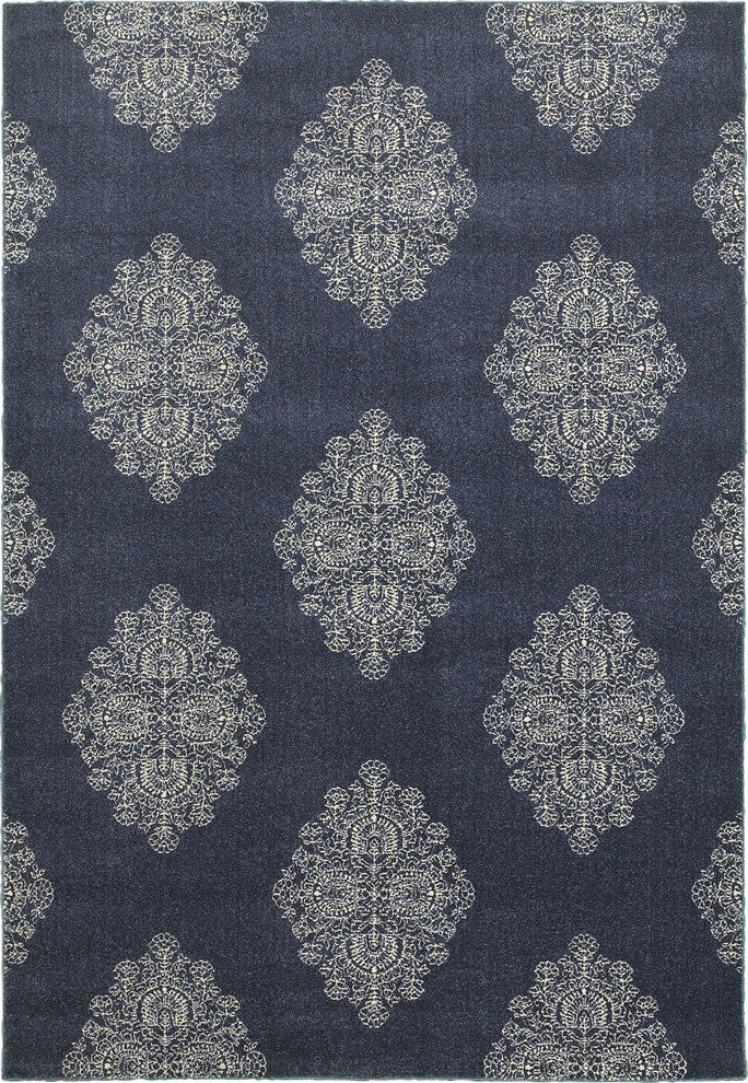Oriental Weavers Pasha Blue/ Ivory Geometric Indoor Area Rug 7'10"X10'10"