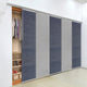 Azure-Dappled Iron 5-Panel Track Extendable Vertical Blinds 94"Hx58-110"W