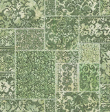 Vintage Carpet Pattern Wallpaper, Green, Bolt
