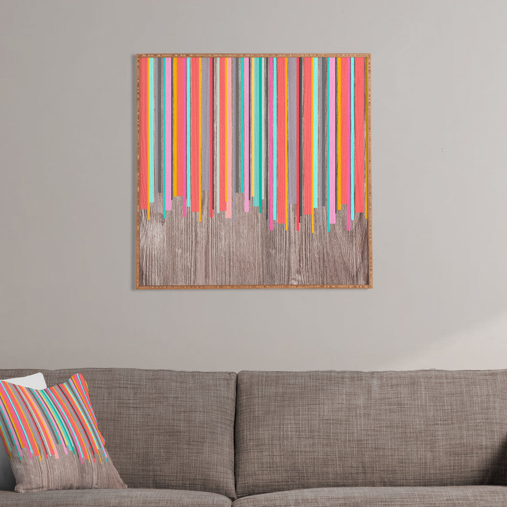 Deny Designs Iveta Abolina Stripe Happy Framed Wall Art