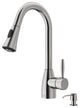VIGO Aylesbury 16" H Single Handle Pull-Down Sprayer Kitchen Faucet, Stainless Steel, With Soap Dispenser