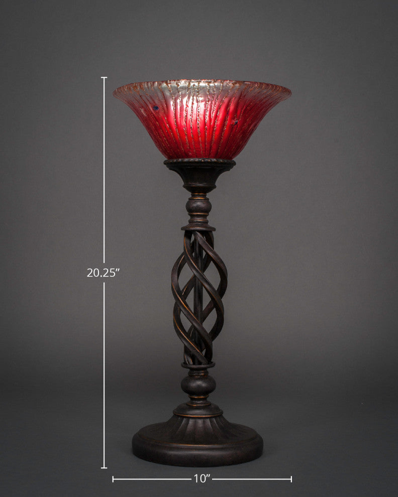 Elegante 1-Light Table Lamp, Raspberry Crystal