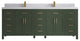 Cambridge 84 Double Sink Bath Vanity in Pewter Green 2" Calacatta Nuvo