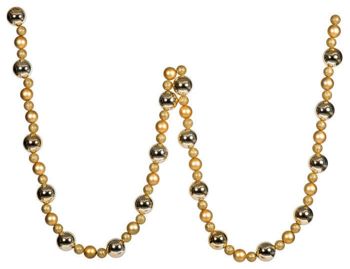 Vickerman N181708 9' Gold Assorted Ball Christmas Garland Ornament