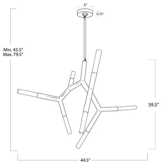 Traveler Chandelier, Natural Brass