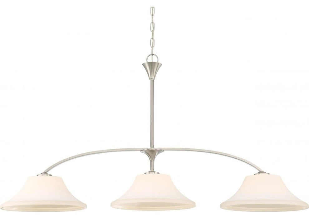 Fawn 3 Light Island Pendant Fixture - Brushed Nickel Finish