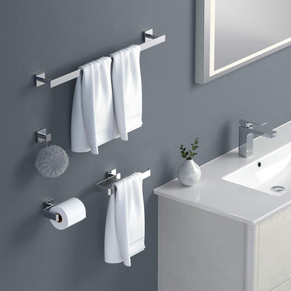 Blaze 4 Piece Bathroom Hardware Set, Chrome
