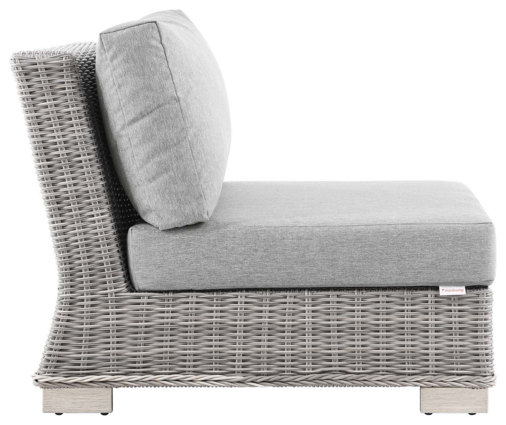 Outdoor Patio Wicker Rattan 7Piece Sectional Sofa Furniture Set Light Gray