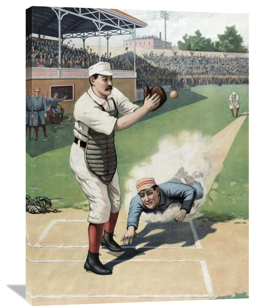 Baseball Play At The Plate, 30"X40"