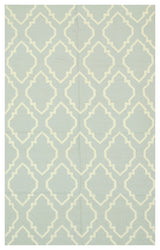 Blue Transitional Geometric Reversible Modern Moroccan Kilim Area Rug