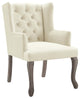 Realm French Vintage Dining Performance Velvet Armchair, Ivory