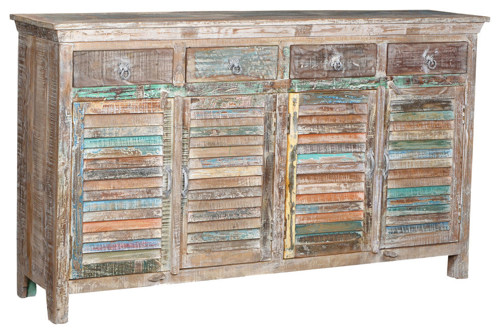 Cassidy 4-Drawer 4-Door Shutter Sideboard, White