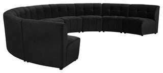 Limitless Velvet Upholstered 9-Piece Modular Sectional, Black