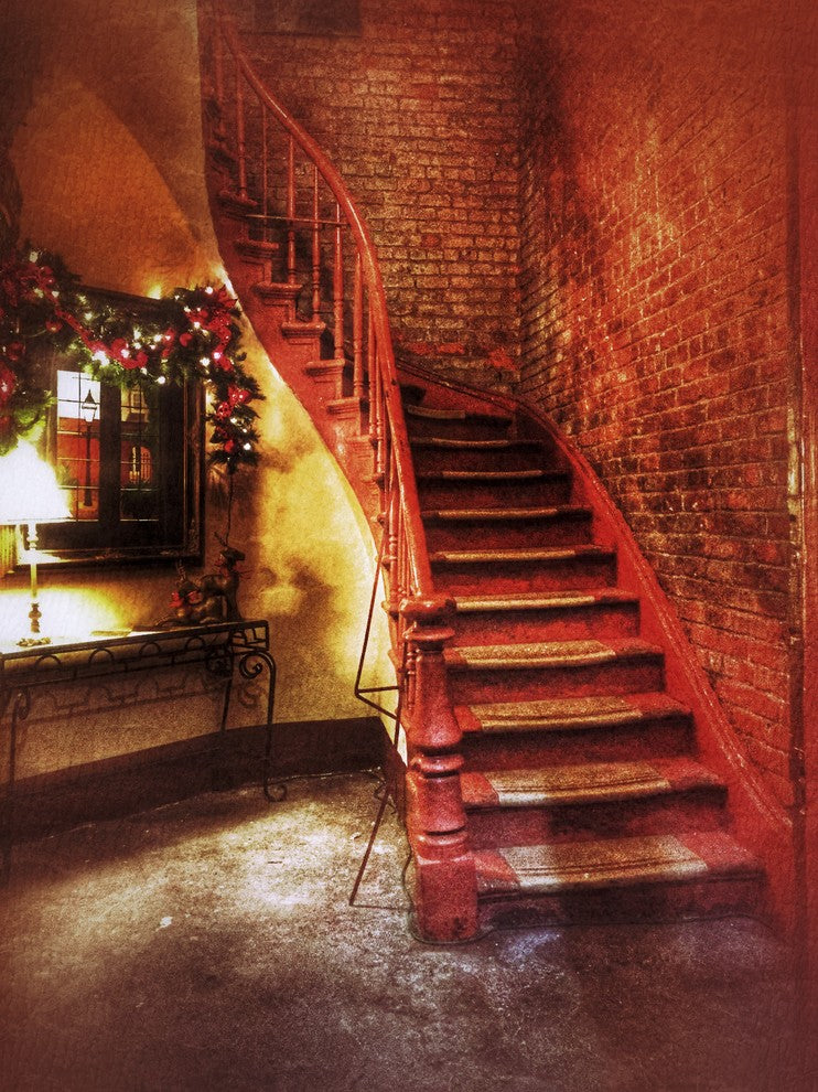 New Orleans "Red Staircase" Stretched Canvas Giclee, 18"x24"