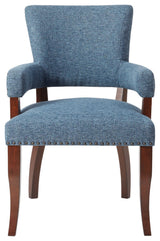 Madison Park Armed Transitional Dining Chair, Blue