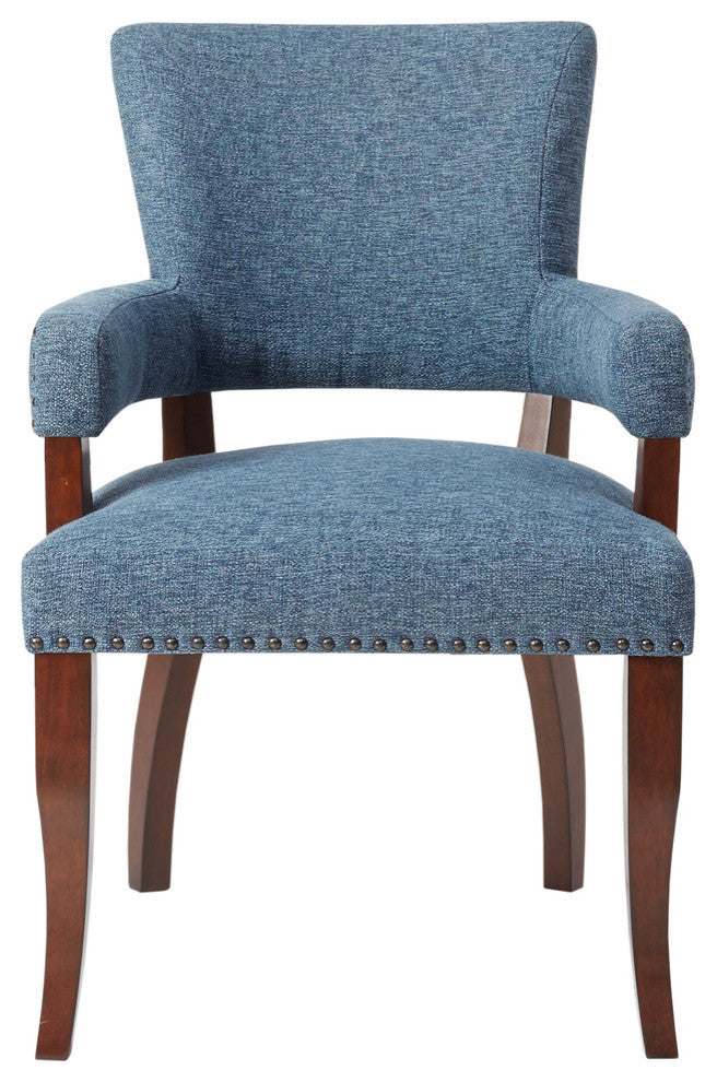 Madison Park Armed Transitional Dining Chair, Blue