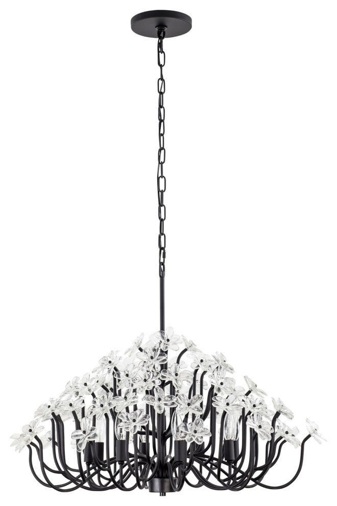Wildflower 8-Lt Chandelier - Matte Black