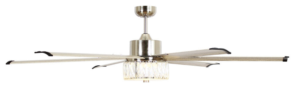 65 in Modern LED Ceiling Fan with Remote in Brushed Nickel