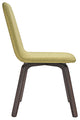 Modern Urban Contemporary Dining Side Chair, Brown Green Wood Fabric