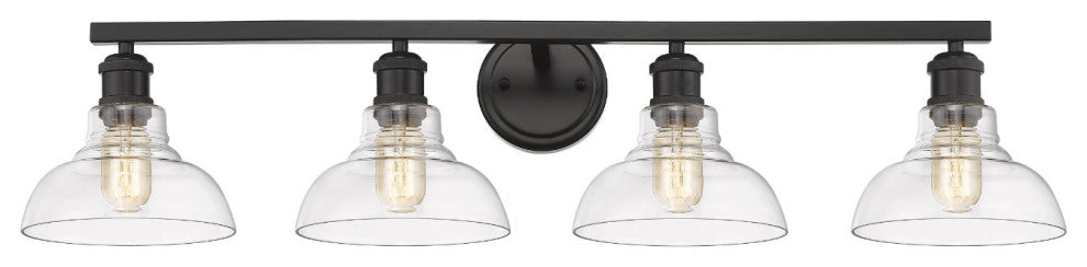 Golden Lighting 0305-BA4 Carver 4 Light 8"W Vanity Light - Matte Black /