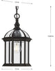 Dillard Collection 13-5/8" 1-Light Antique Bronze Outdoor Hanging Lantern