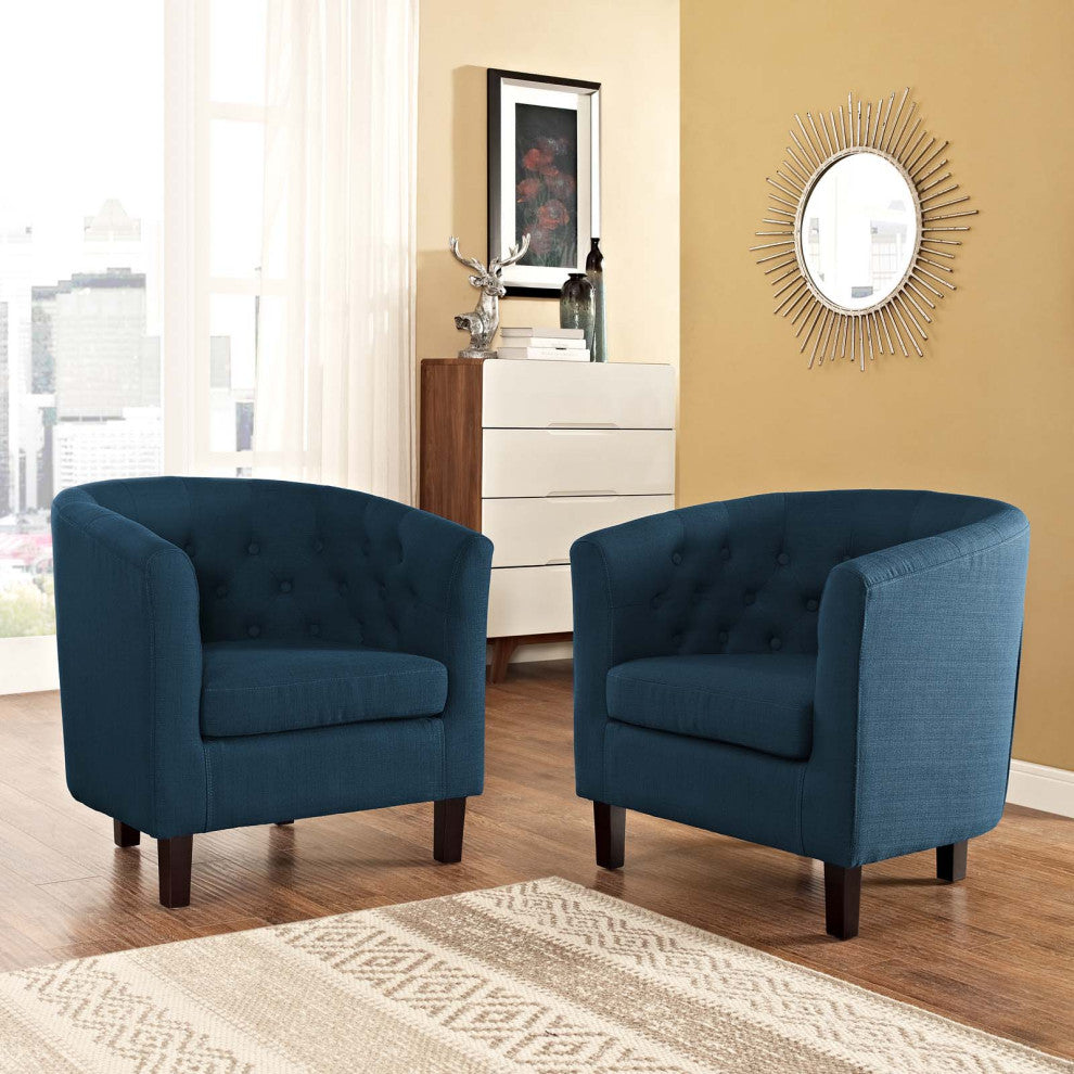 Prospect 2 Piece Upholstered Fabric Armchair Set, Azure