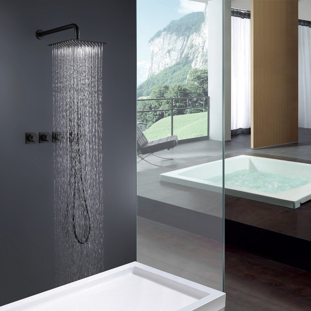 Square Rainfall Complete Shower System With Rough-In Valve
