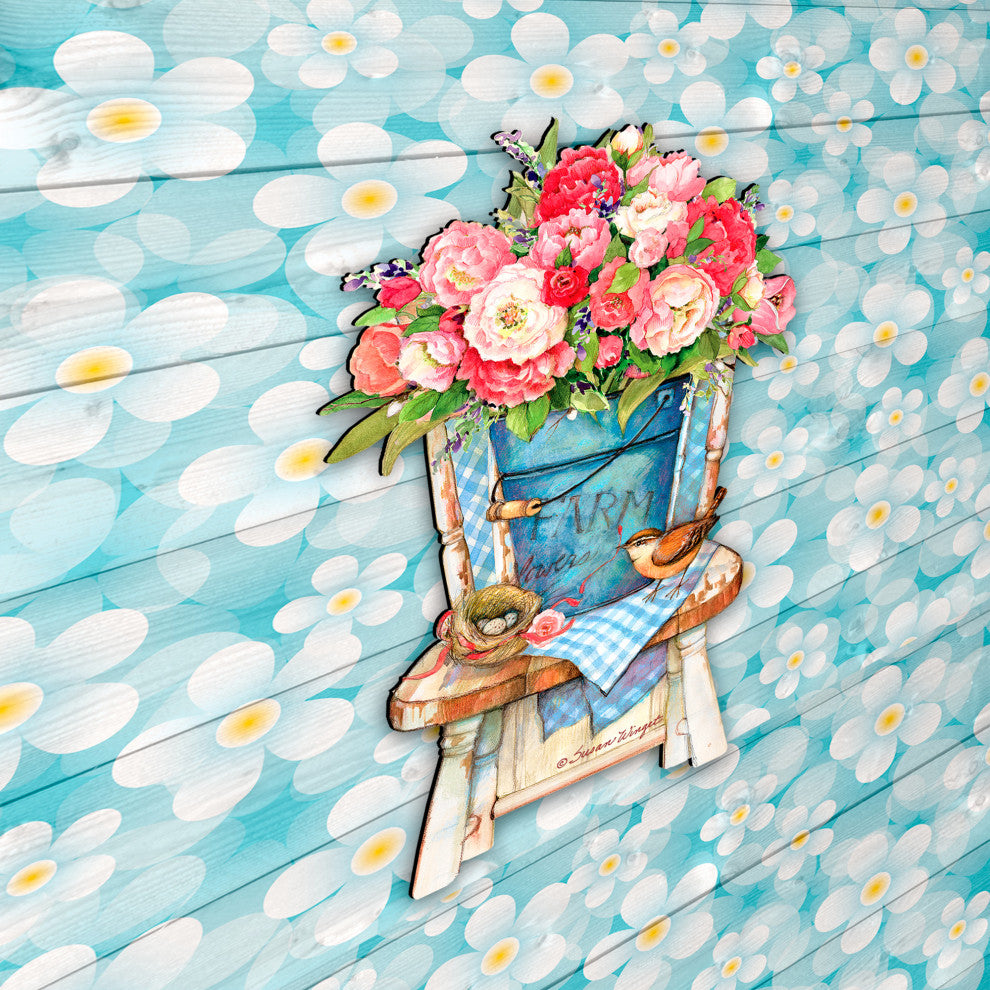 Peonies Bouquet Easter Door Decor