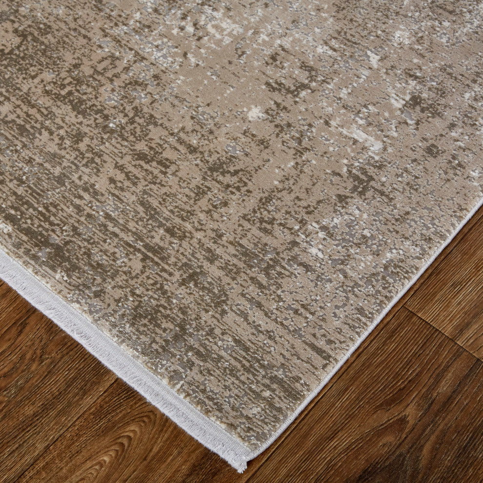 Weave & Wander Lindstra Rug, Taupe/Gray/Tan, 6ft-6in x 9ft-6in Rug