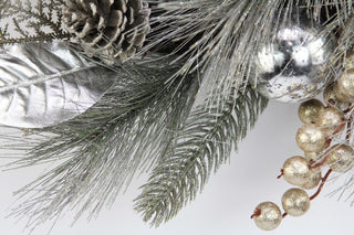 14" Metallic Pine Cone, Ball Ornament , Berry, Cedar Christmas Wreath