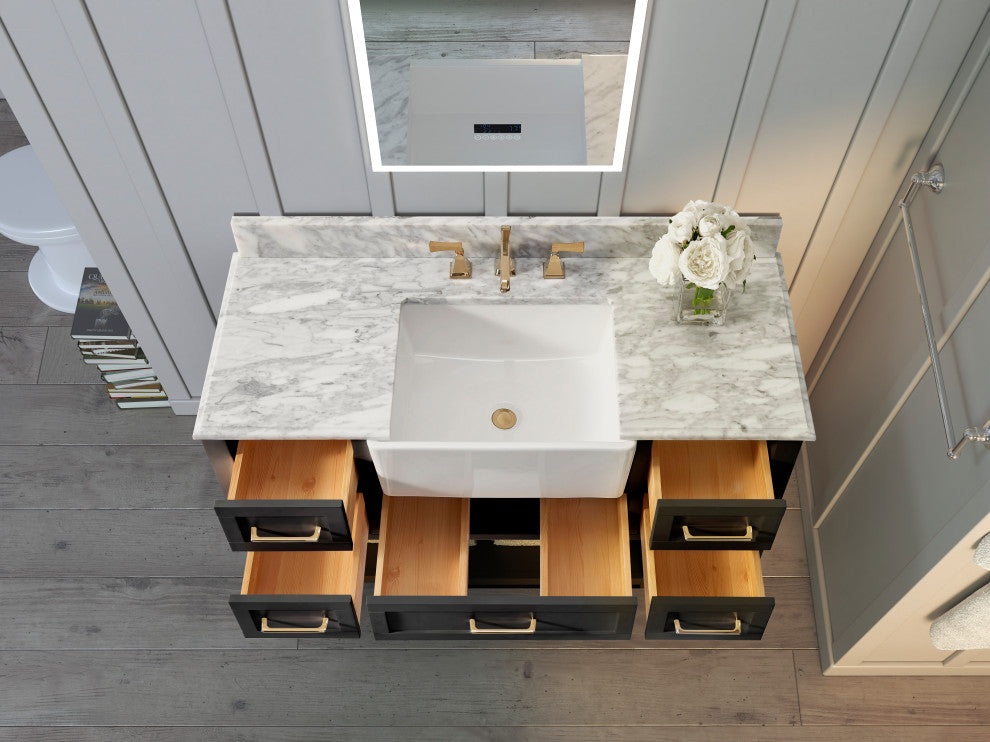 Hayley Bathroom Vanity Set, Black Onyx, 48"