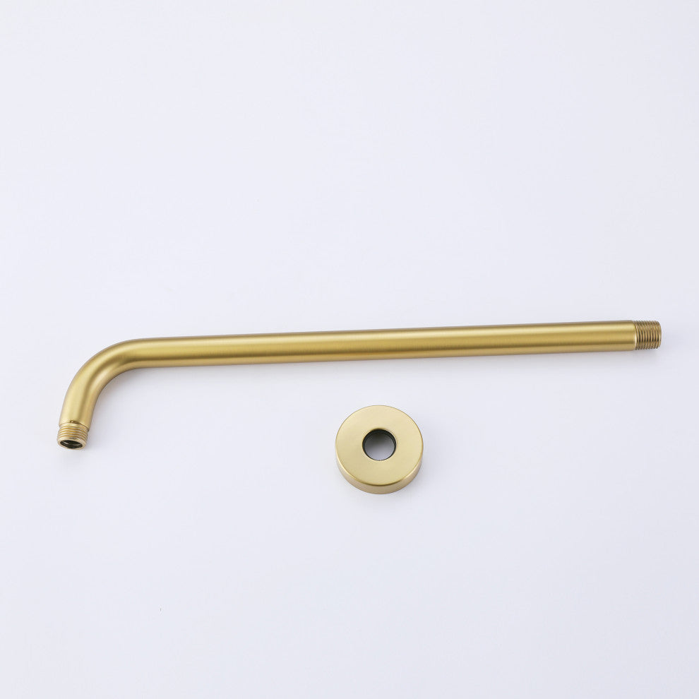 Tub Shower Faucet Set Complete Rain Shower System with Tub Spout, Brushed Gold